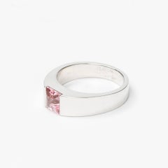 Cartier Ring Tank White 750 Gold and Pink Tourmaline