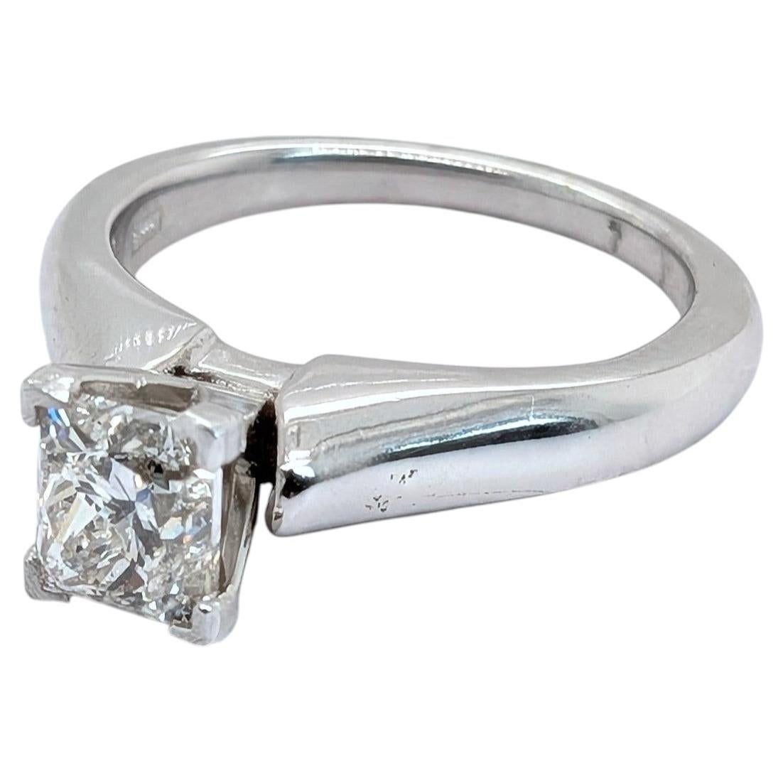 1.52ct Natural Princess-Cut Diamond & Platinum Engagement Ring - Size 6.5
