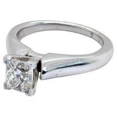 Anello di fidanzamento in platino con diamante naturale taglio princess da 1,52 ct - Misura 6,5