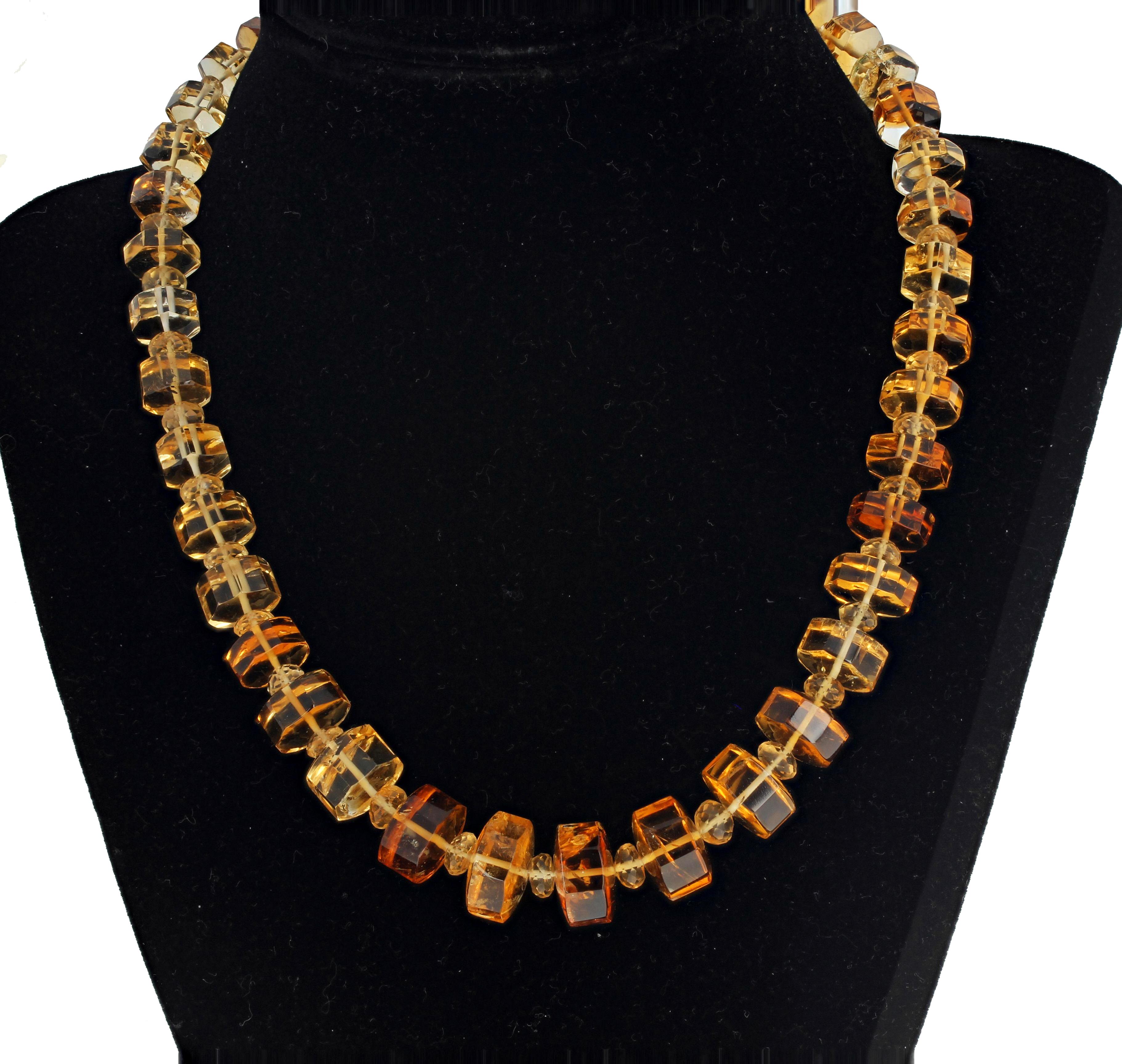 AJD Spectacular Sophisticated 280 Cts of Citrines and Citrine Bead Necklace In New Condition In Raleigh, NC