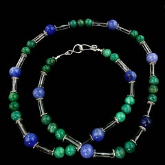 AJD Updated Look Blue Agate and Green Amazonite Necklace