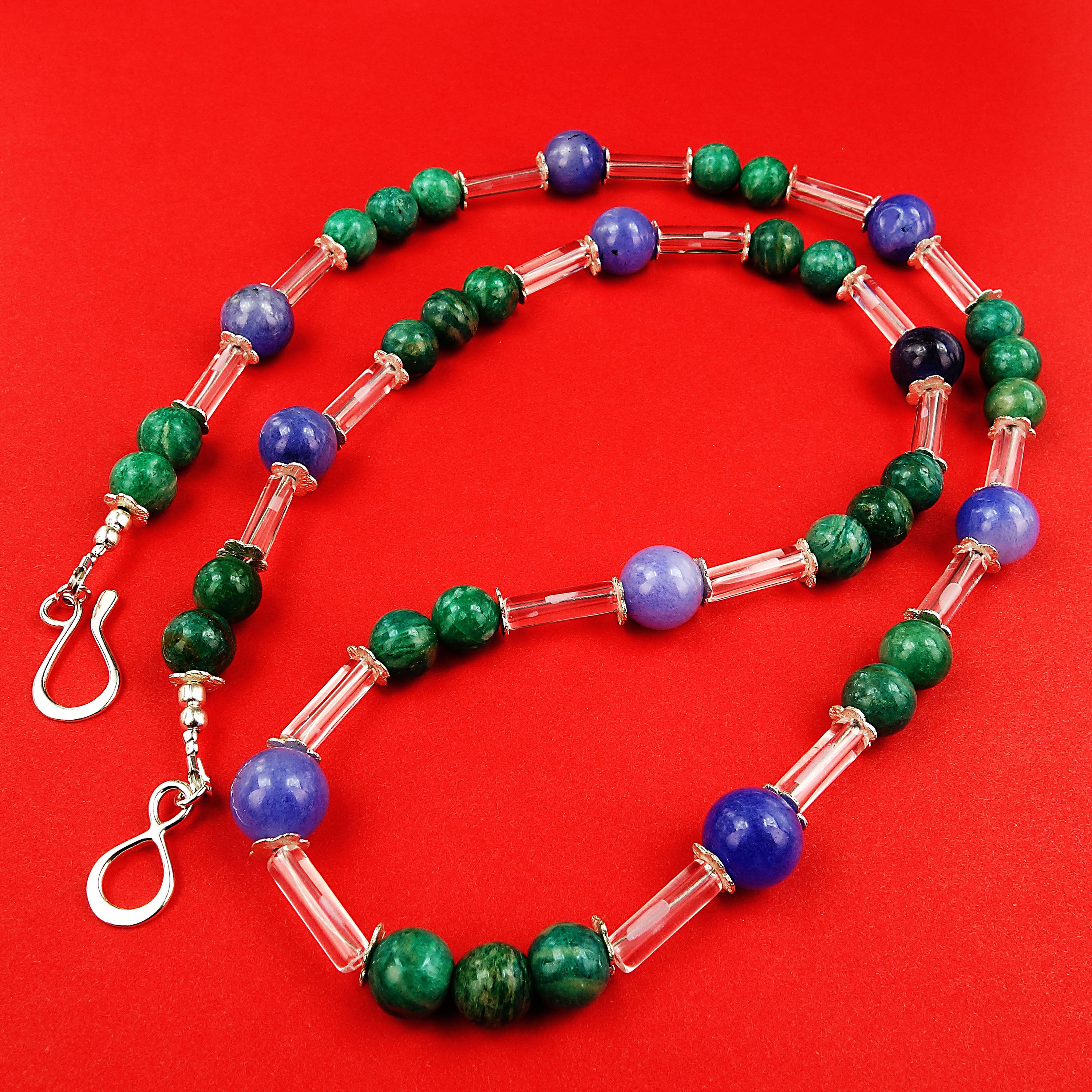 AJD Updated Look Blue Agate and Green Amazonite Necklace