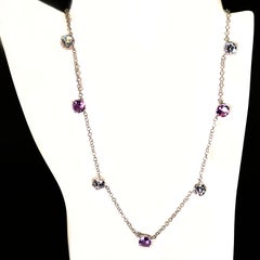 AJD Collana elegante di ametista e autentico zircone bianco  Pietra di febbraio
