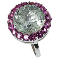 AJD  Cocktails are Perfect with this Green Beryl and Pink Sapphire Ring