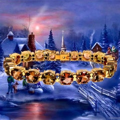 yellow tourmaline bracelet AJD Multi-Color Tourmaline 'Tennis Bracelet' and 18 Karat Yellow Gold Bracelet