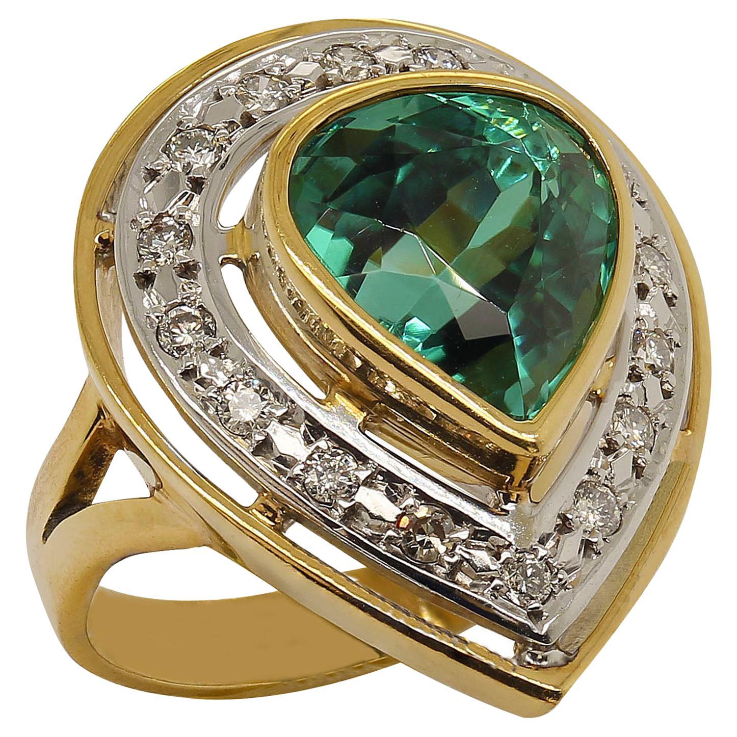 blue green tourmaline rings