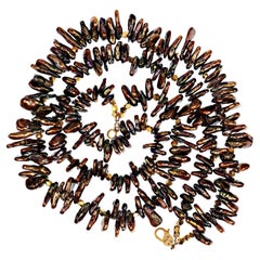 Collana di perle triangolari a doppio filo di Aria Jewelry, lunga 25".