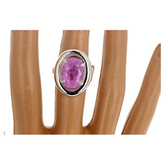 AJD Intensely Pink Natural 9.76 Ct. Kunzite Dramatic Sterling Silver Ring