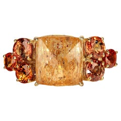 AJD Bold Dinner Ring of Imperial Topaz and Songea Sapphires