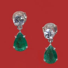 Orecchini AJD con smeraldo e zircone reale