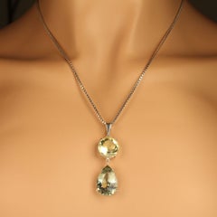 AJD Brazilian Gemstone Pendant from Lemon Quartz and Praziolite  Great Gift!!