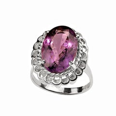 AJD Oval Amethyst in Sterling Silver Ring    February Birthstone