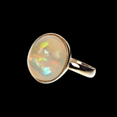 AJD Delightful Round Opal in 18KT Yellow Gold Ring