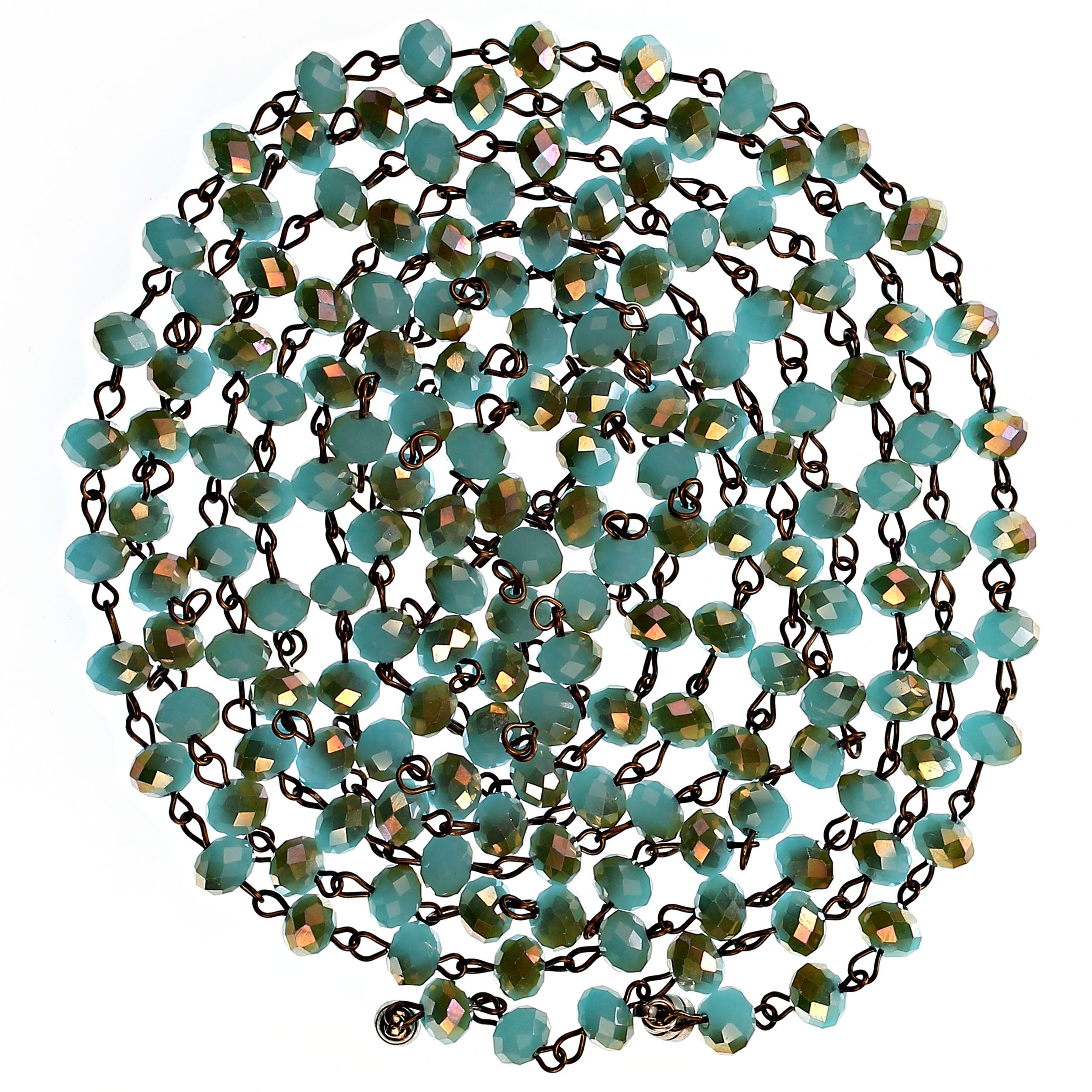 AJD Teal / Bronze-Kristall-Perlenkette  Tolles Geschenk! im Angebot