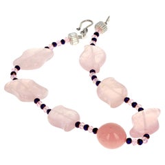 ¡WOW! Regalo de Celebración para Adolescentes Collar de Cuarzo Rosa Natural y Amatista