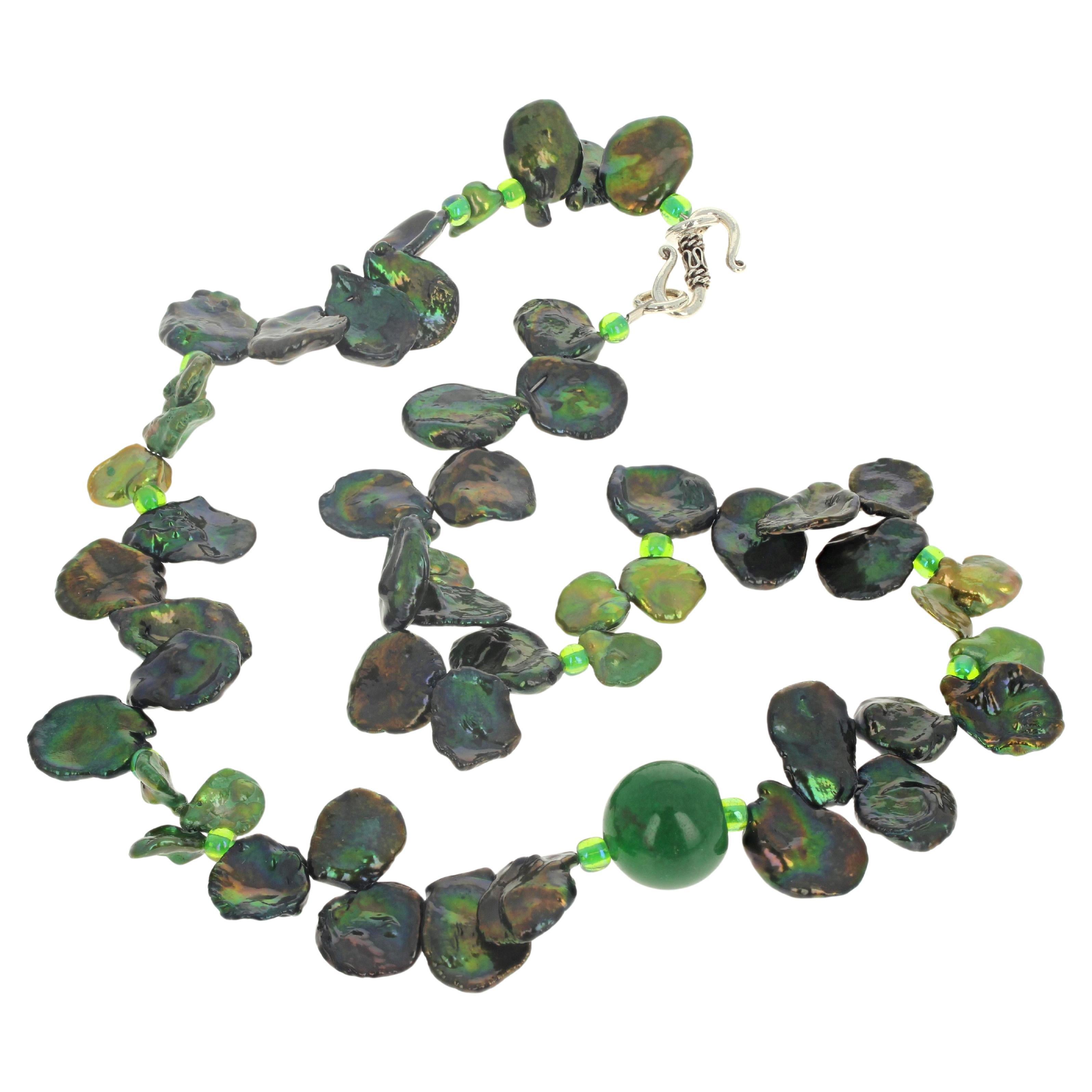 AJD Bella collana scintillante di perle Greene 
Greene 
Giada da 19 pollici e mezzo