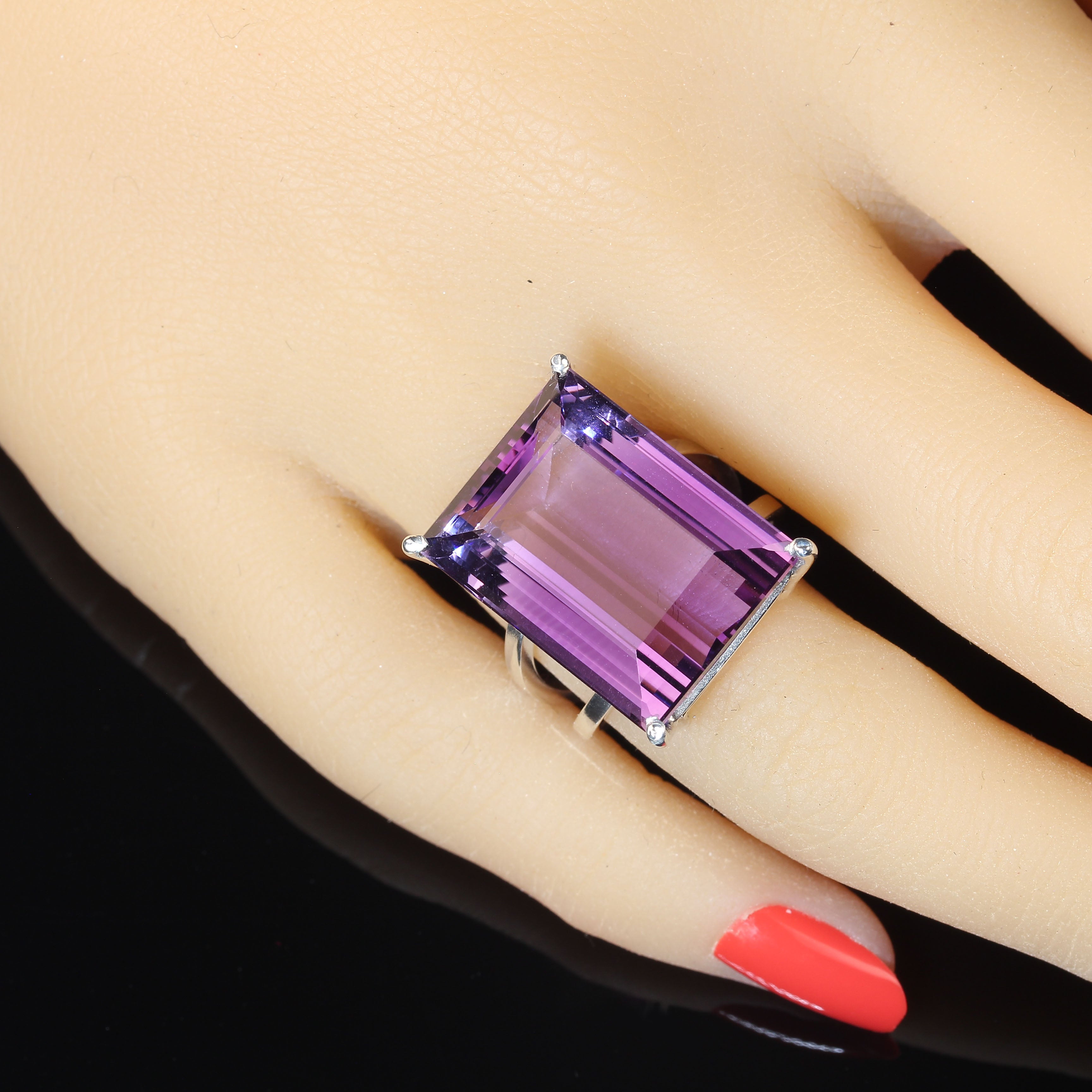 AJD Awesome Amethyst and Sterling Silver Handmade Ring For Sale
