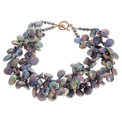 Magnifica e splendida collana di perle coltivate multicolori a doppio filo