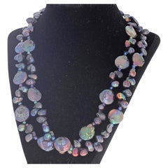 AJD Magnifique Perles de Paon de Culture Naturelles Brillantes 20 1/2 "Collier