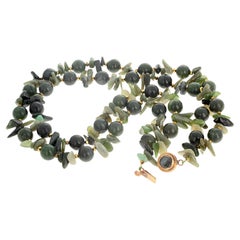 AJD Fascinating Double Strand of Natural Real Jade & Jade Chips Necklace