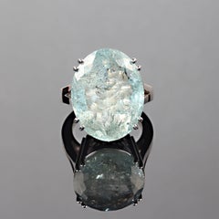 25ct Blue-Green Beryl Cocktail Ring in Sterling Silver by Aria Jewelry