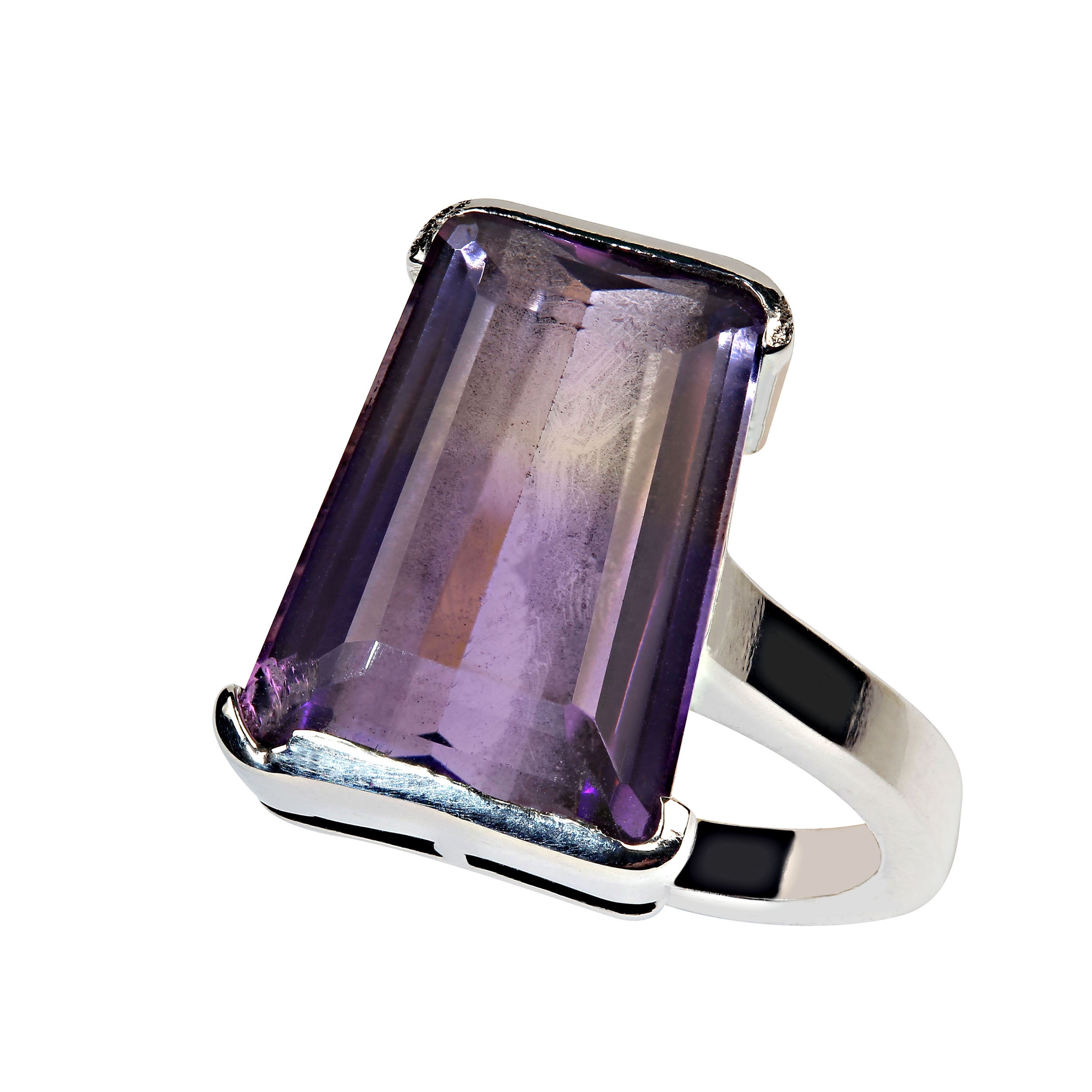 AJD 10 Carat Awesome Ametrine Trapezoid Sterling Silver Ring