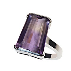 Designer Aria 10ct Trapezoid Ametrine Sterling Silver Ring, Brazil