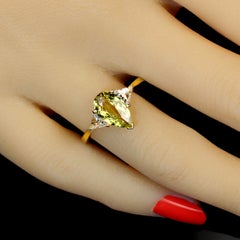 AJD Captivating Chrysoberyl and Diamond in Gold over Sterling Silver Ring
