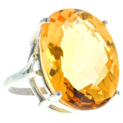 AJD HUGE Clear Gorgeous Intensely Magnificent Glittering Natural Citrine Ring