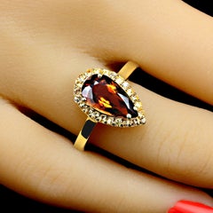 AJD Ring of Rare Andalusite and Sapphire in Custom setting of Gold over Sterling