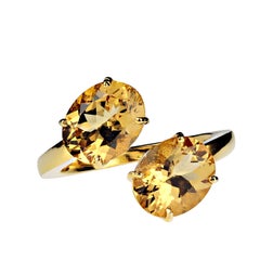 AJD Bague de dérivation Beryl doré en or rhodié sur argent sterling