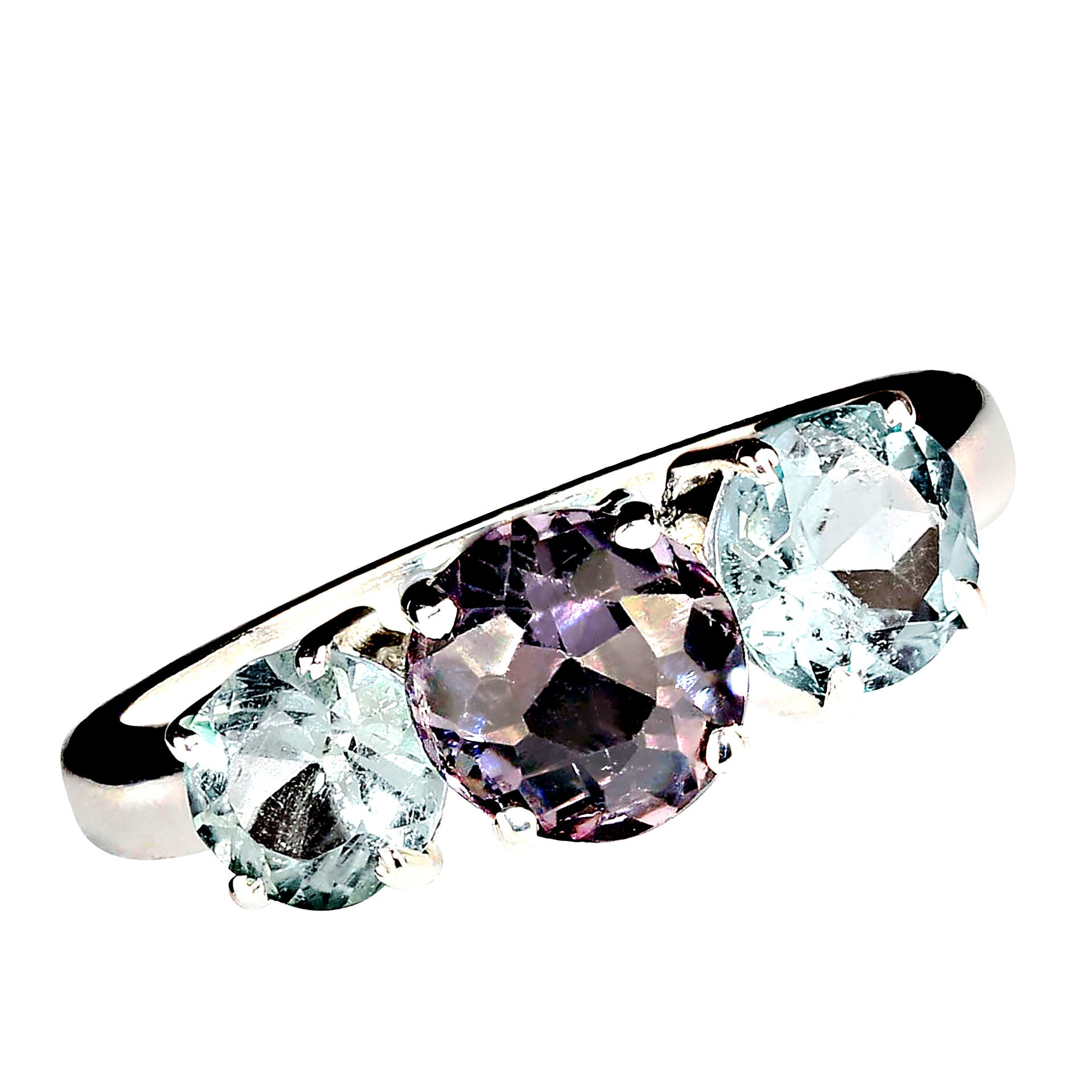 AJD Classic Three Stone Blue Tourmaline Ring