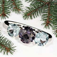 AJD Classic Three Stone Blue Tourmaline Ring