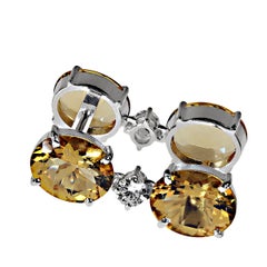 AJD Beautiful Beryl Drop Earrings in Sterling Silver with Gold Rhodium