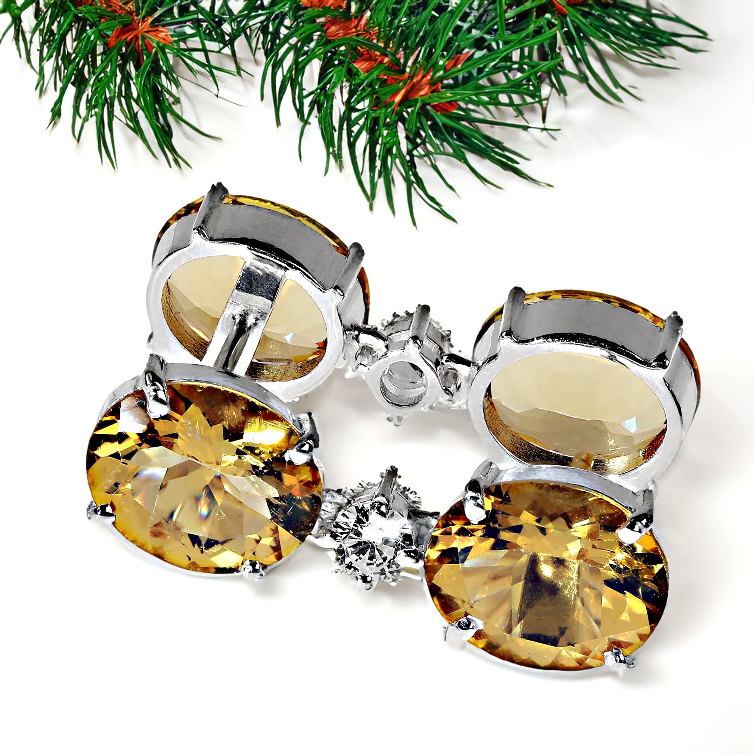 AJD Bellissimi orecchini a goccia di berillo in A. Silver e rodio oro