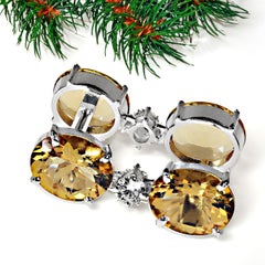 AJD Beautiful Beryl Drop Earrings in Sterling Silver with Gold Rhodium