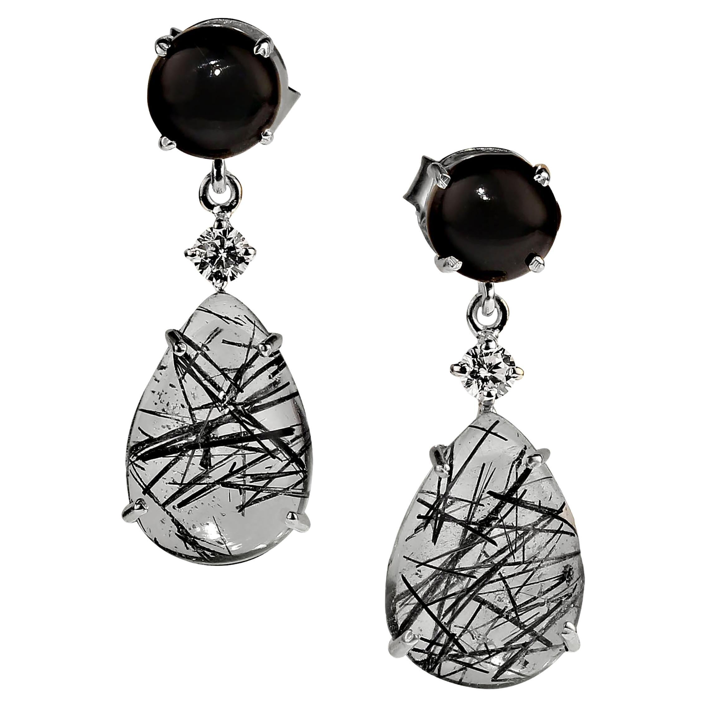 AJD Sophisticated Black and White Earrings For Sale