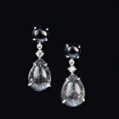AJD Boucles d'oreilles sophistiquées noires et blanches