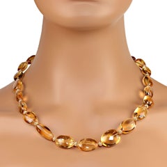 Pepite di citrino calde e luminose con accenti dorati Collana da 21 pollici Grande regalo!