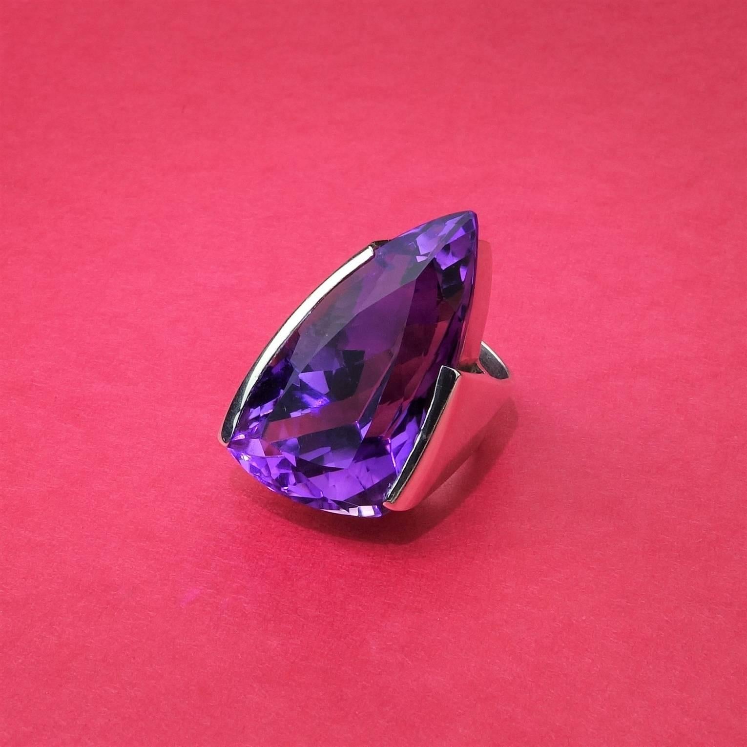 Magnificent Brazilian Amethyst in Custom Sterling Silver Ring 1