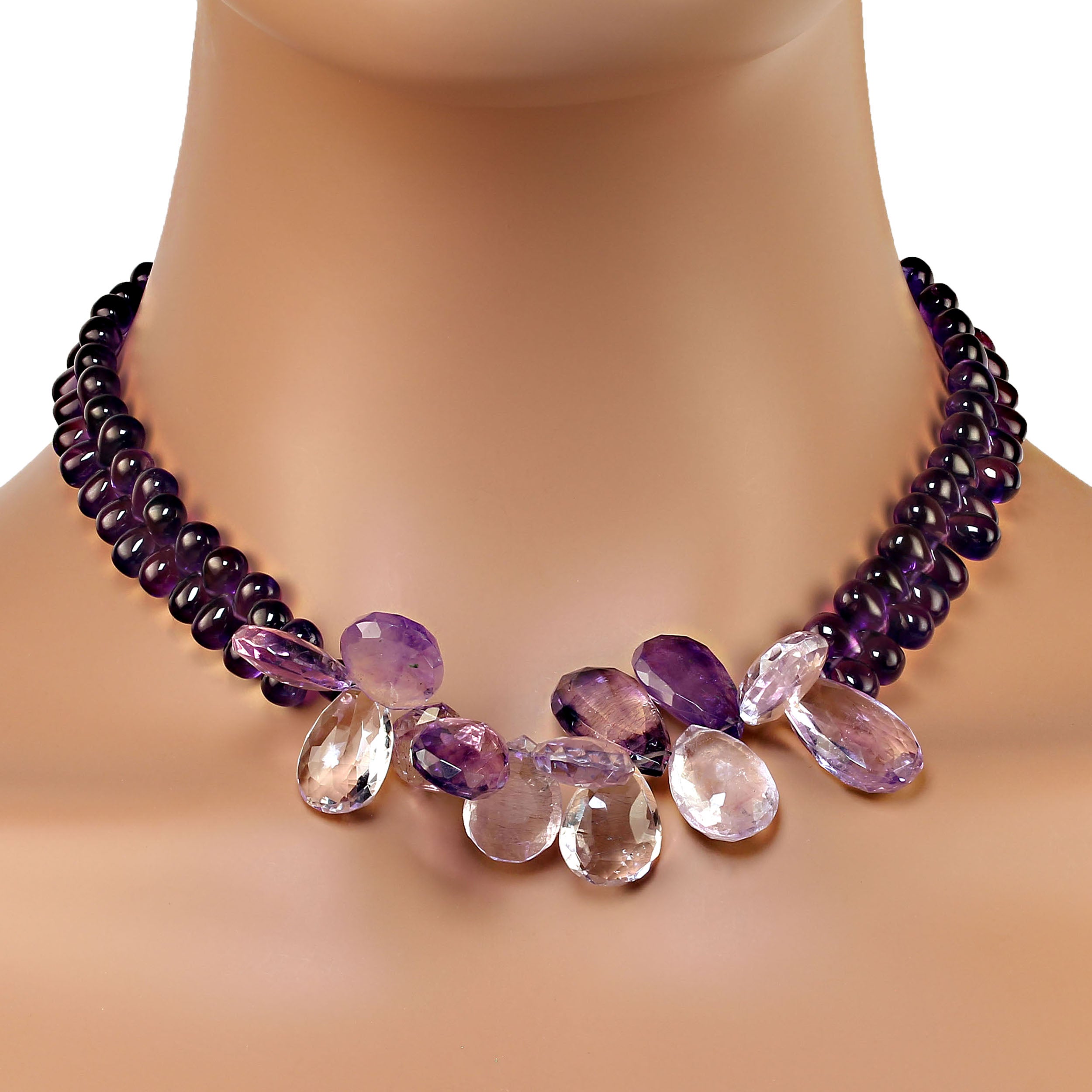 AJD Unique and Exquisite Amethyst 17 Inch necklace  Great February Gift!