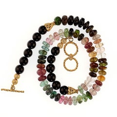 AJD Exciting 18 Inch Popping color Tourmaline necklace  Great Gift!