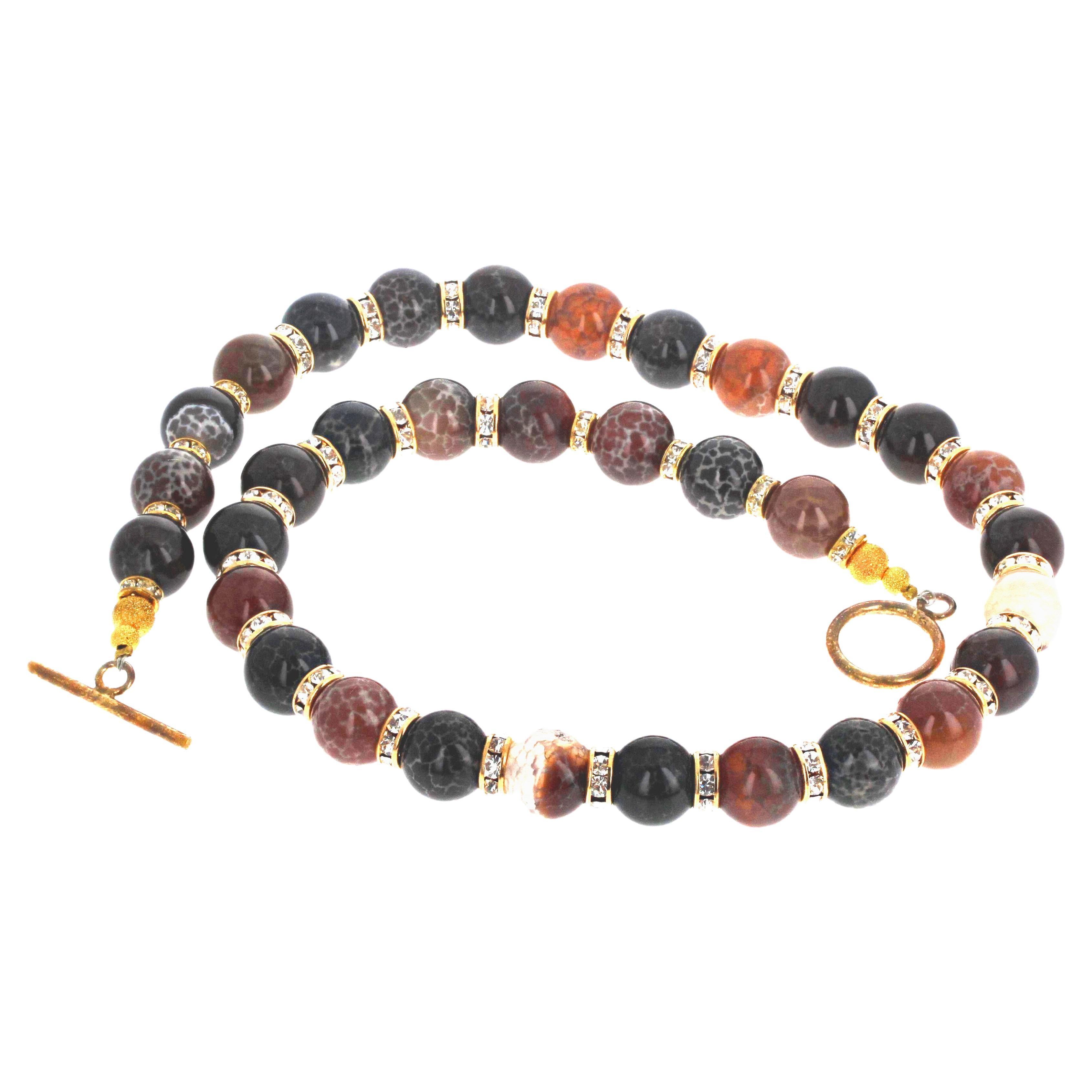 Collana AJD Elegance Natural Gorgeous Real Agates da 20 pollici