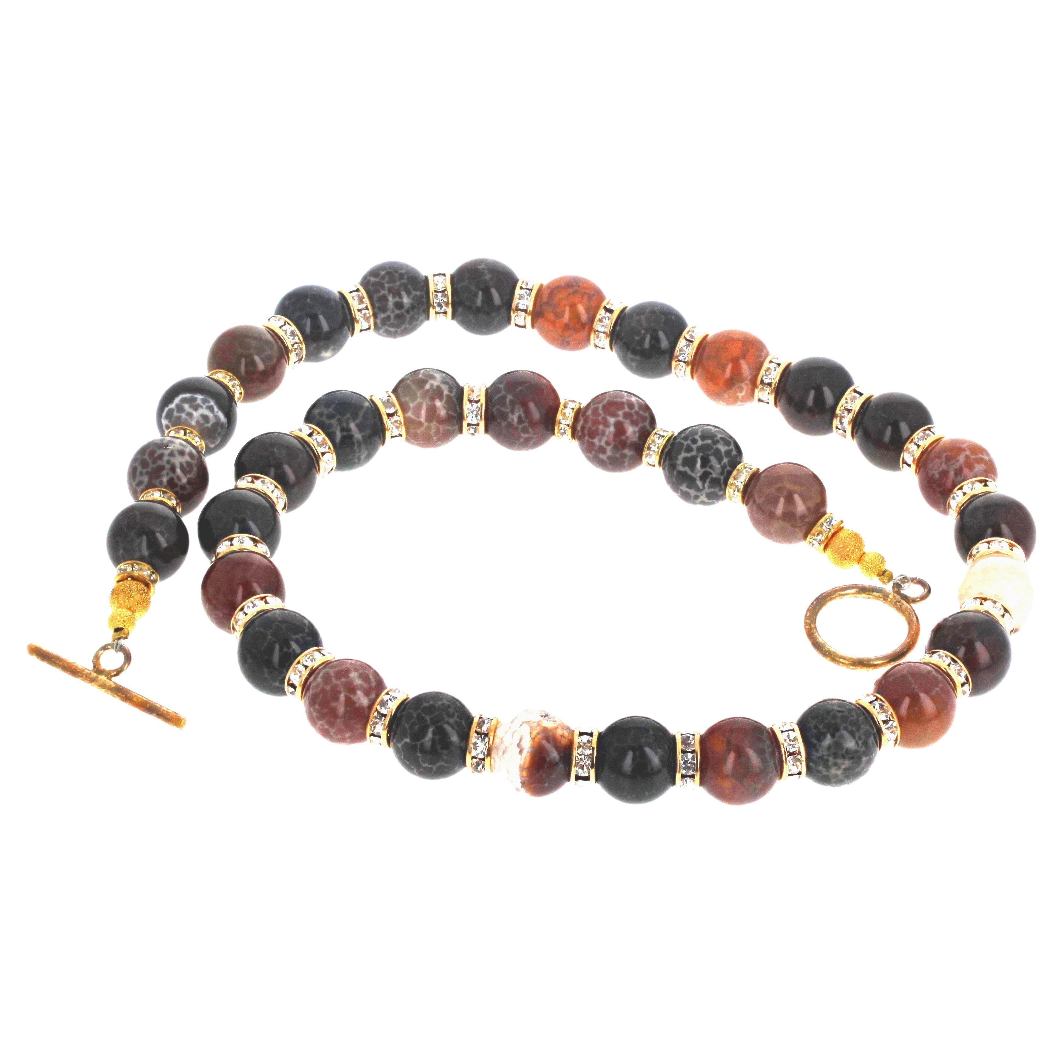 AJD Elegant Natural Agate 20" Necklace