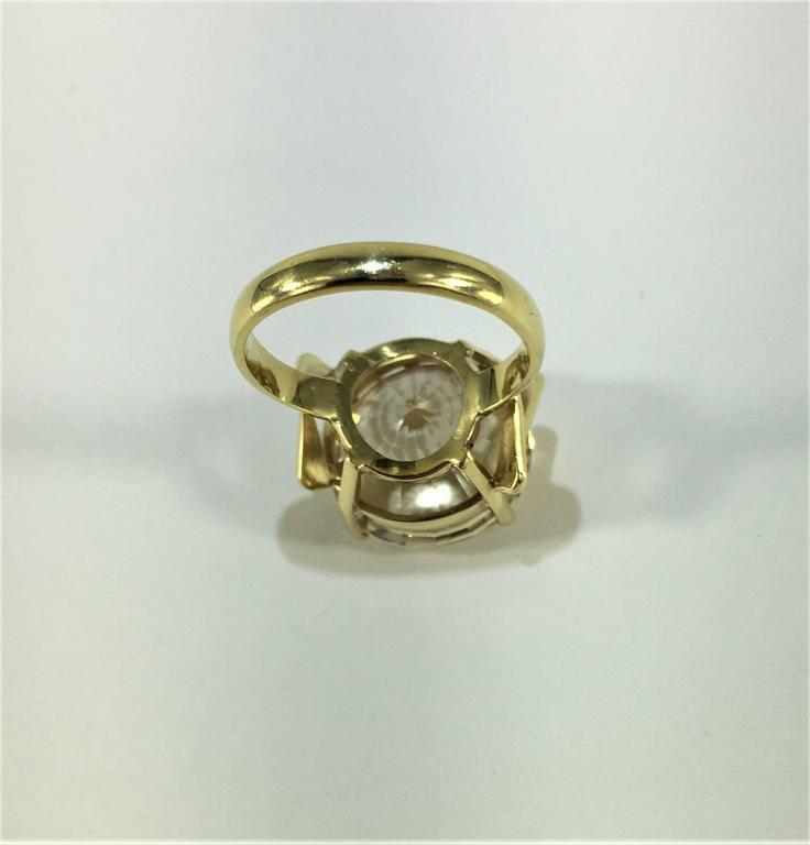 Round Champagne Color Beryl Gold Ring For Sale at 1stdibs