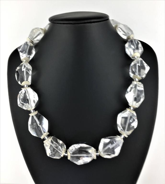 Faceted Quartz Crystal Nugget Necklace at 1stDibs quartz crystal