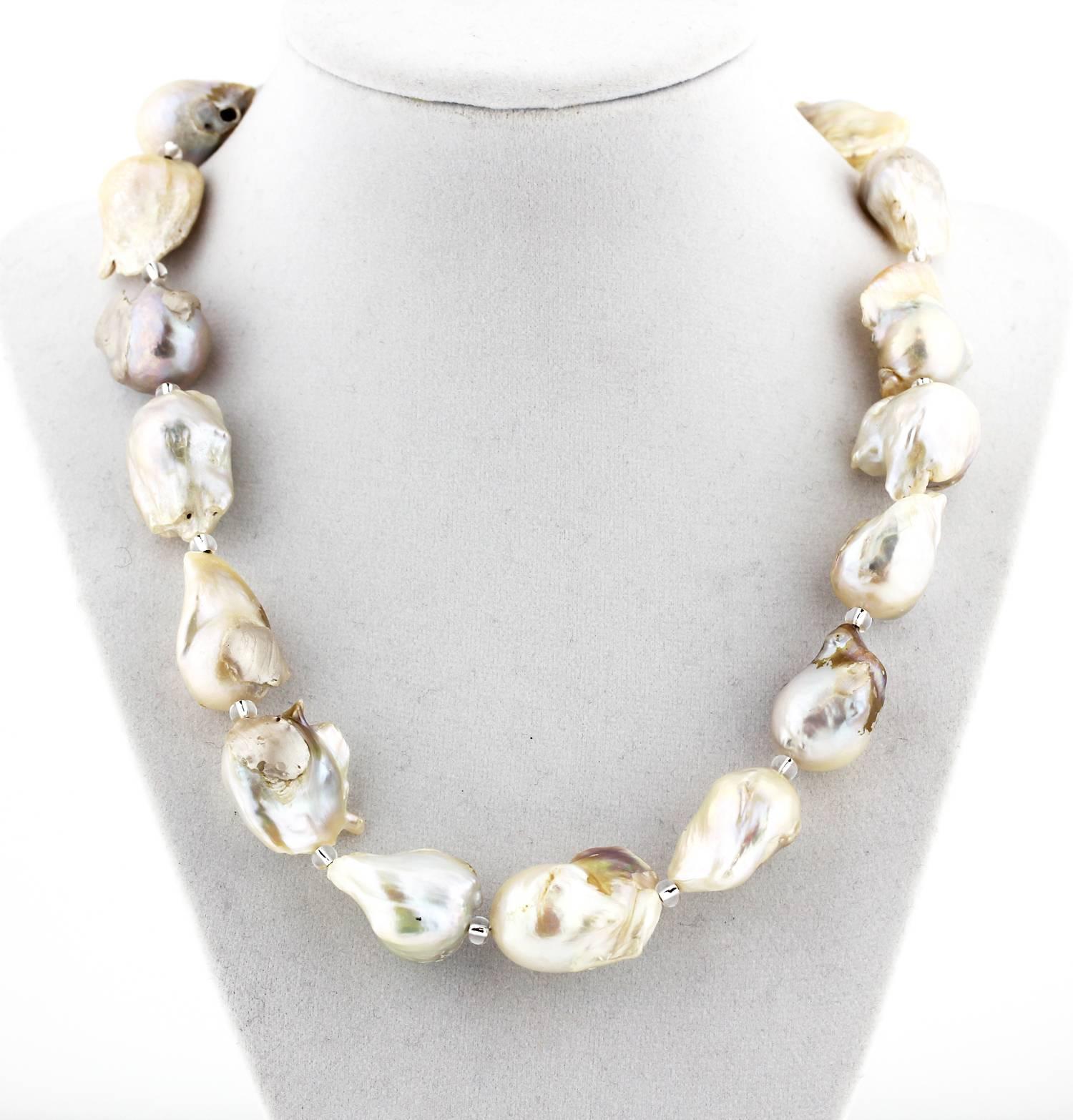 gold baroque pearl necklace