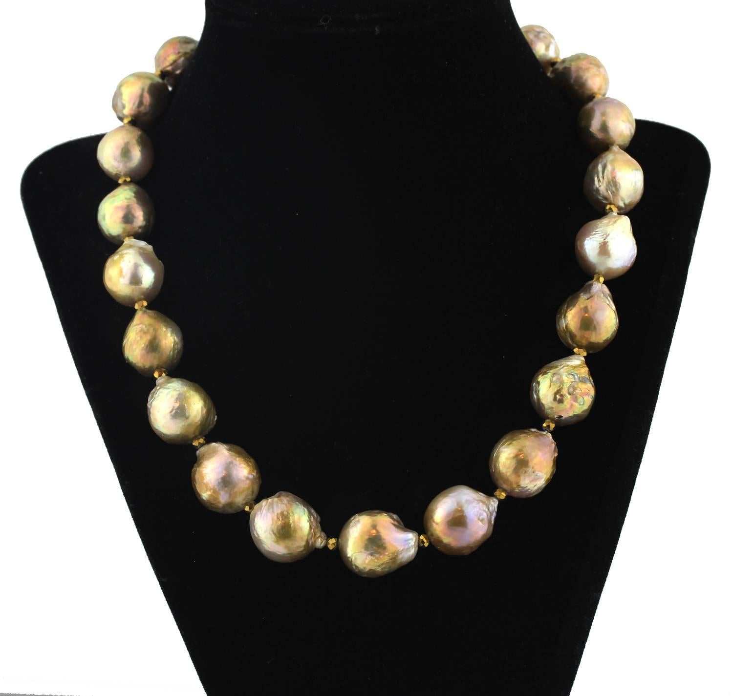 AJD Absolutely Magnificent Classic Unique Handmade Golden Wrinkle Pearl ...
