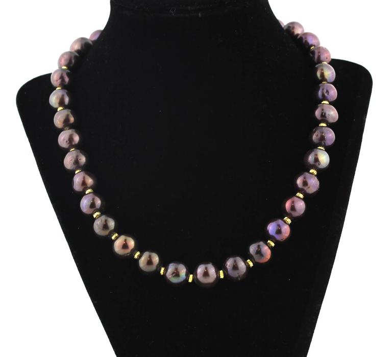 Gemjunky Unique Chocolaty WineColored Cultured Pearl Necklace at