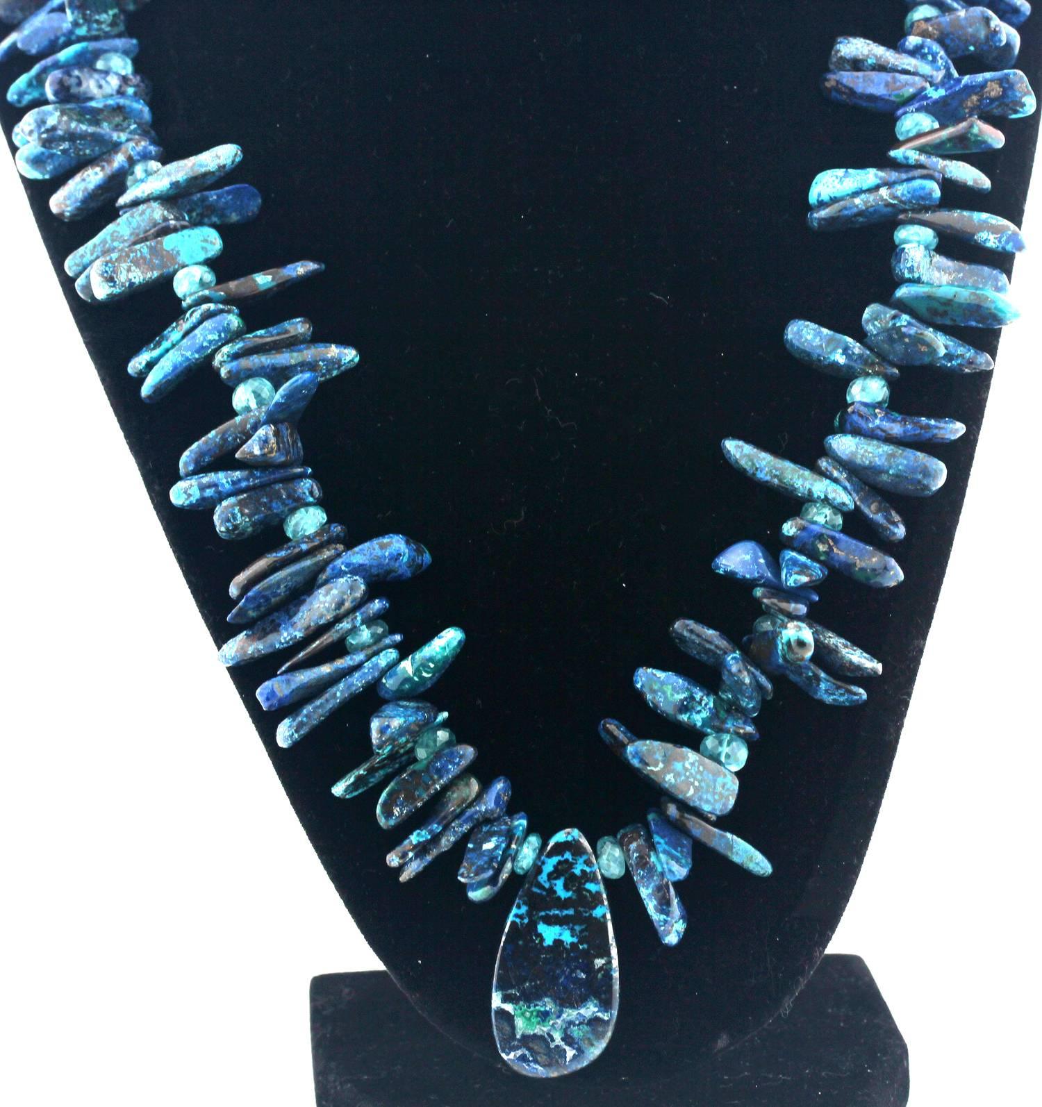 Women's Magnificent Chrysocolla and Apatite Necklace